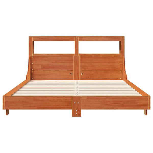 vidaXL Estructura de cama sin colch&oacute;n madera maciza marr&oacute;n 120x190 cm