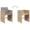 vidaXL Set comedor de jard&iacute;n 11 pzas con cojines rat&aacute;n sint&eacute;tico beige