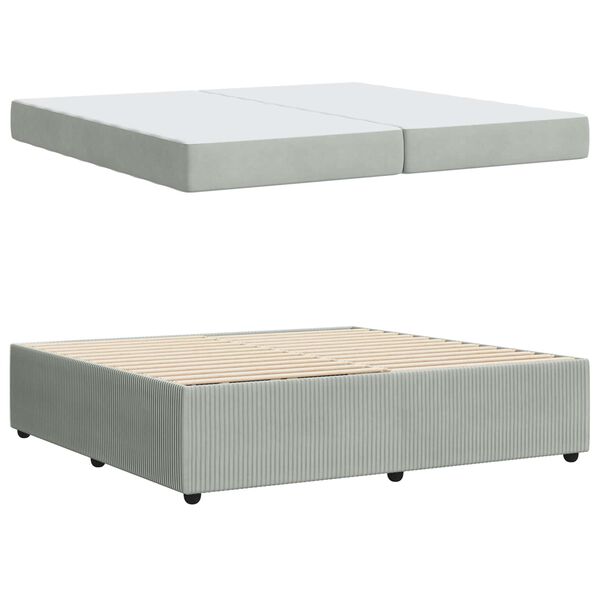 vidaXL Estructura de cama con colch&oacute;n Gris Claro 200 x 200 cm tela