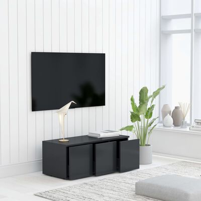 vidaXL Mueble para TV madera contrachapada gris 80x34x30 cm