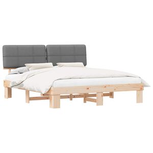 vidaXL Estructura de Cama con Cabecera Tapizada Gris Claro