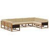 vidaXL Conjunto de sof&aacute;s de exterior con coj&iacute;n 9 pcs Natural y Beige