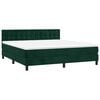 vidaXL Cama box spring colch&oacute;n y LED terciopelo verde oscuro 180x200cm