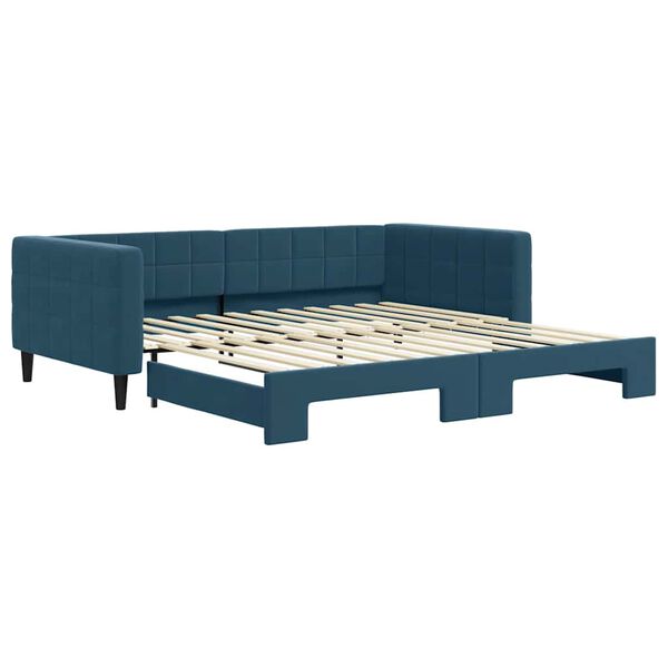 vidaXL Sof&aacute; cama nido terciopelo azul 100x200 cm