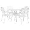 vidaXL Conjunto de mesa de jard&iacute;n 5 pcs Blanco Aluminio fundido
