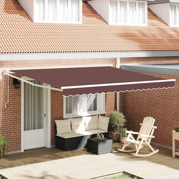 vidaXL Toldo retr&aacute;ctil autom&aacute;tico marr&oacute;n 400x300 cm