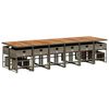 vidaXL Set comedor de jard&iacute;n 17 pzas y cojines rat&aacute;n sint&eacute;tico gris