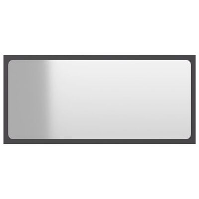 vidaXL Espejo de baño madera contrachapada gris 80x1,5x37 cm
