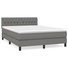 vidaXL Cama box spring con colch&oacute;n tela gris oscuro 140x190 cm