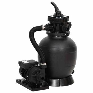 vidaXL Filtro de arena para piscinas con v&aacute;lvula de 6 v&iacute;as negro