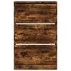 vidaXL Zapatero de madera de ingenier&iacute;a roble ahumado 80x21x125,5 cm