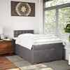 vidaXL Cama box spring con colch&oacute;n cuero sint&eacute;tico gris 120x190 cm