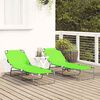vidaXL Tumbona plegable 2-persona 2 pcs Verde 56 x 189 x 87cm tela