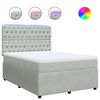 vidaXL Cama box spring con colch&oacute;n terciopelo gris claro 140x200 cm