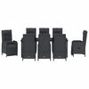 vidaXL Conjunto de Comedor de Jard&iacute;n 9 pcs Negro rat&aacute;n sint&eacute;tico