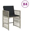 vidaXL Sillones de jard&iacute;n con cojines 4 uds rat&aacute;n sint&eacute;tico gris claro