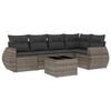 vidaXL Set de muebles de jard&iacute;n 6 pzas y cojines rat&aacute;n sint&eacute;tico gris