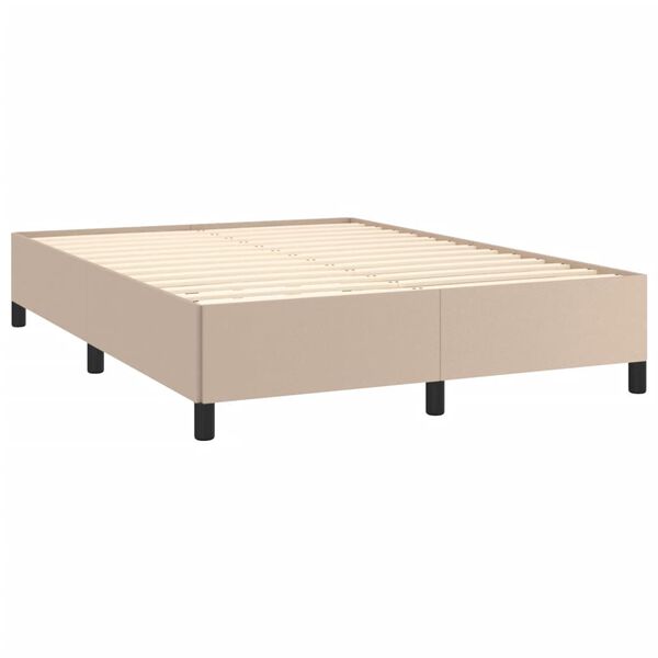 vidaXL Estructura cama sin colchón cuero sintético capuchino 140x190cm