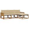 vidaXL Conjunto de sof&aacute;s de exterior con coj&iacute;n 4 pcs Natural y Beige