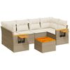 vidaXL Set sof&aacute;s de jard&iacute;n 7 piezas y cojines rat&aacute;n sint&eacute;tico beige
