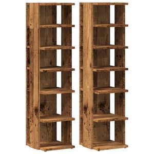 vidaXL Zapatero madera de ingenier&iacute;a envejecida 28x27x102 cm