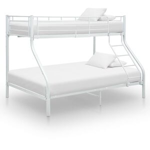 vidaXL Cama litera sin colch&oacute;n metal blanco 140x200 cm/90x200 cm