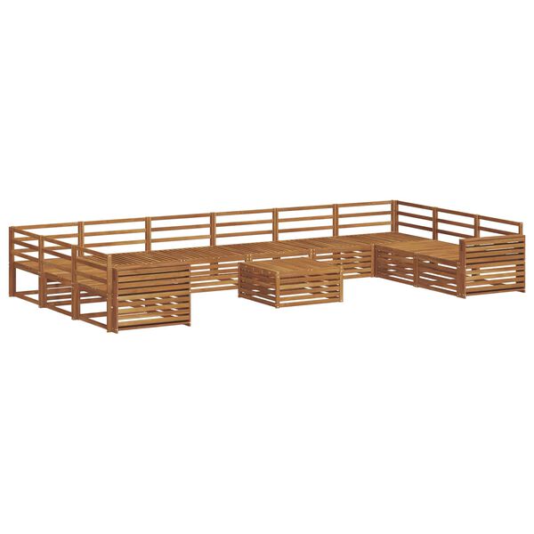 vidaXL Juegos de sof&aacute;s 11 pcs Natural Madera de Acacia S&oacute;lida