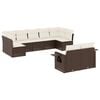 vidaXL Set de sof&aacute;s de jard&iacute;n 9 pzas y cojines rat&aacute;n sint&eacute;tico marr&oacute;n