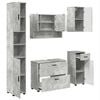 vidaXL Juego de muebles de ba&ntilde;o con caj&oacute;n 5 pcs Gris Concreto
