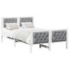 vidaXL Estructura de cama con cabecera Gris Claro 135 x 190 cm