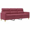 vidaXL Sof&aacute; de 3 plazas de tela rojo tinto 180 cm