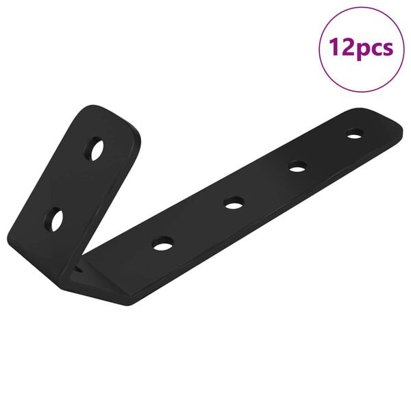 vidaXL Ganchos 12 pcs Negro M5 x 110 mm Hierro