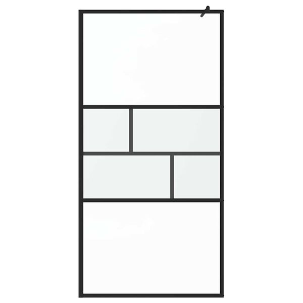 vidaXL Pared de Ducha Walk-in Negro 80 x 195 x 0.5 cm