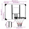 vidaXL Tablero de baloncesto policarbonato transparente 106x69x3 cm