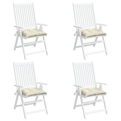 vidaXL Cojines de silla de jardín 4 uds tela Oxford crema 40x40x7 cm
