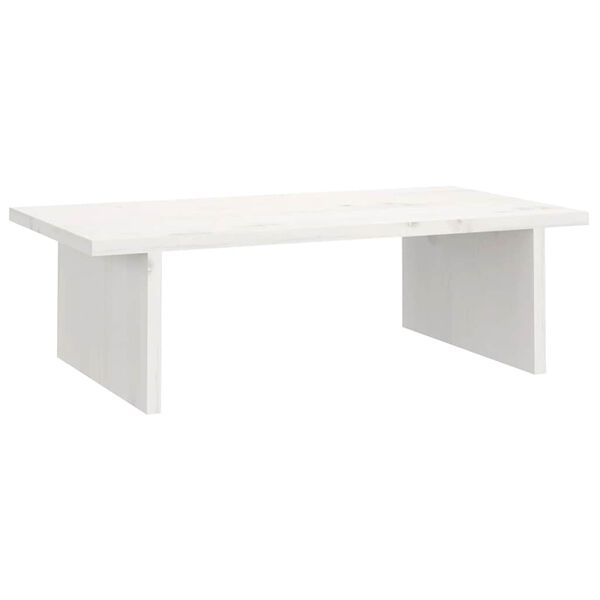 vidaXL Soporte de monitor madera maciza de pino blanco 50x27x15 cm