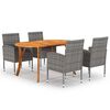 vidaXL Juego de comedor para jard&iacute;n 5 piezas gris antracita