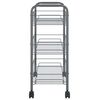 vidaXL Carrito de cocina 3 niveles hierro gris 46x26x64 cm