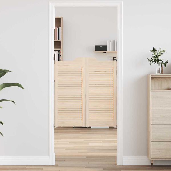 vidaXL Puertas batientes dise&ntilde;o de lamas 2 par 90x80cm madera pino