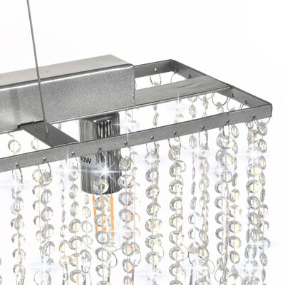 vidaXL Lámpara de techo con cuentas de cristal plateado 104 cm E14