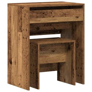 vidaXL Mesa de Tocador 2 uds. Madera Vieja 60 x 40 x 75 cm