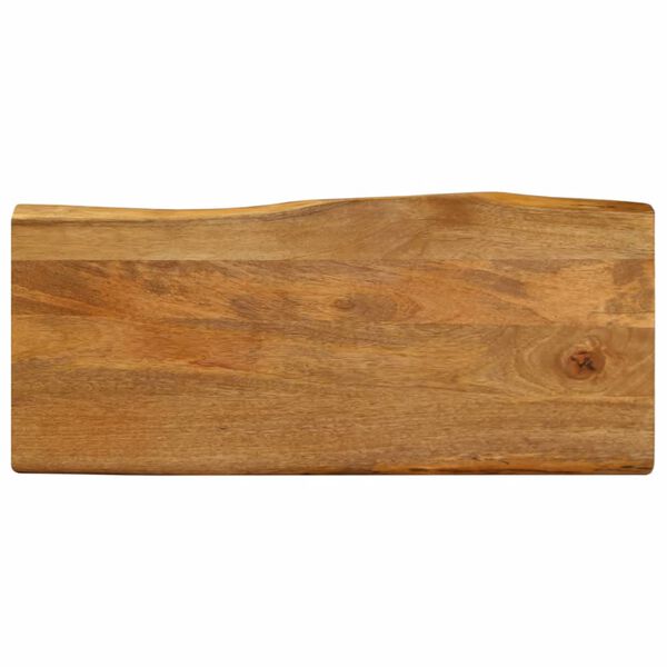 vidaXL Tablero de mesa borde natural madera maciza mango 80x40x3,8 cm