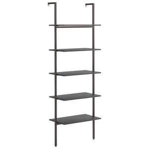 vidaXL Estanter&iacute;a inclinada de 5 baldas negro 64x35x185 cm