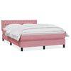 vidaXL Cama box spring con colch&oacute;n terciopelo rosa 140x220 cm