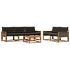 vidaXL Conjunto de sof&aacute;s de exterior 6 uds. Natural y negro