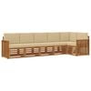 vidaXL Conjunto de sof&aacute;s de exterior 6 uds. Natural y Beige Poli&eacute;ster
