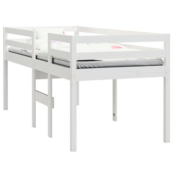 vidaXL Cama alta blanca madera maciza pino 80x200 cm