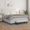 vidaXL Cama box spring con colchón cuero sintético blanco 180x200 cm