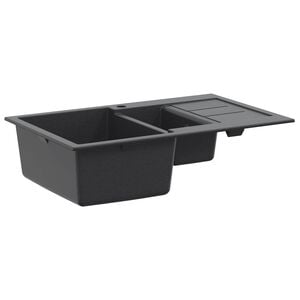 vidaXL Fregadero de cocina de doble seno Granito 80 x 50 x 30,5 cm