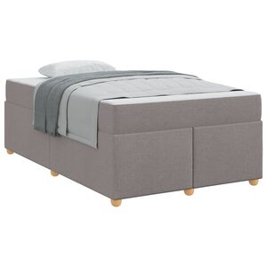 vidaXL Estructura de cama con colch&oacute;n Taup&eacute; 120 x 200 cm tela